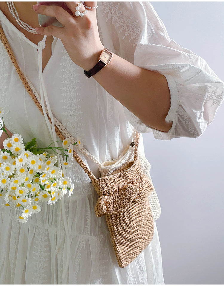 Small Cotton Knitted Crossbody Bag