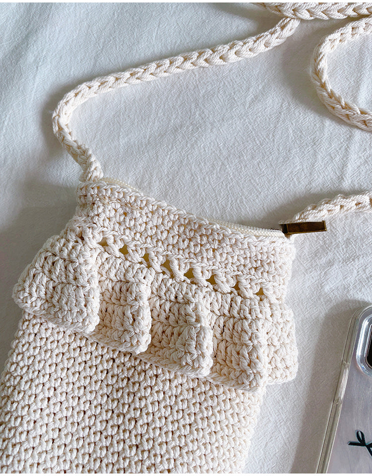 Small Cotton Knitted Crossbody Bag