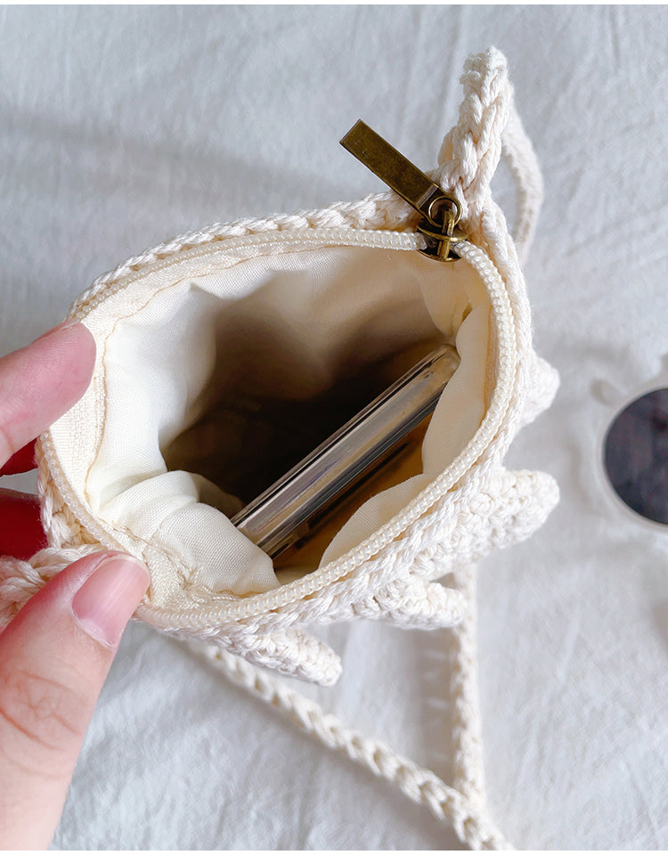Small Cotton Knitted Crossbody Bag