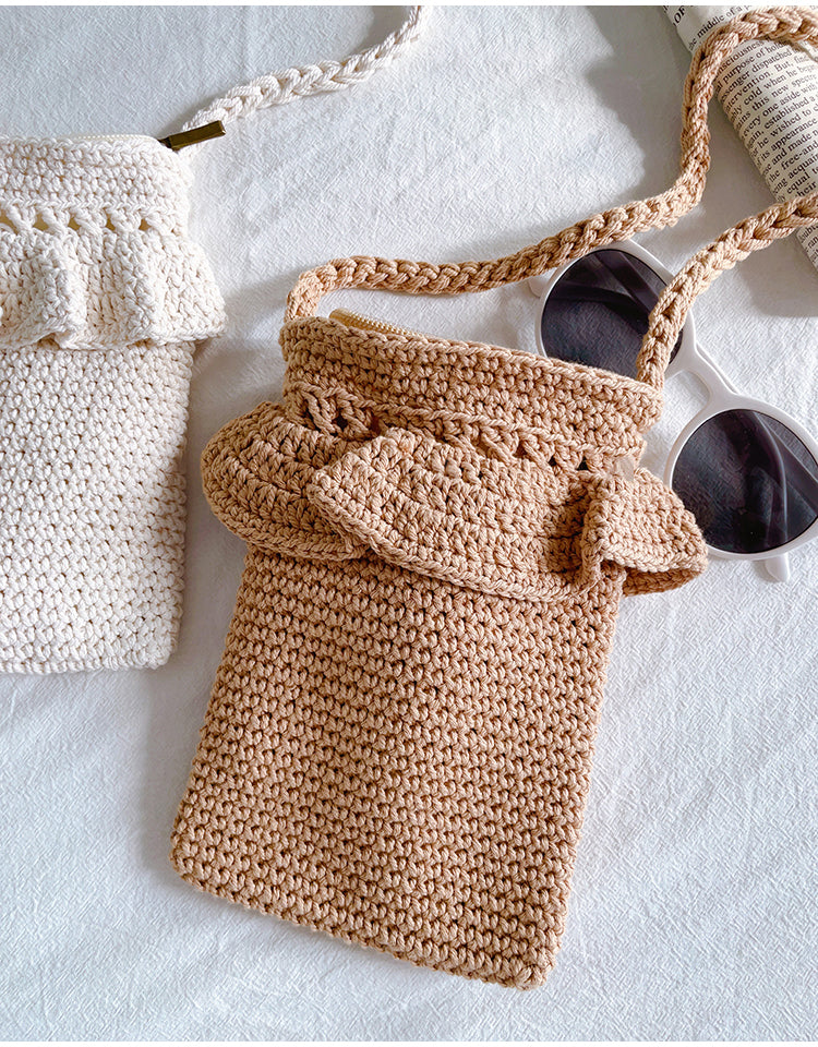 Small Cotton Knitted Crossbody Bag