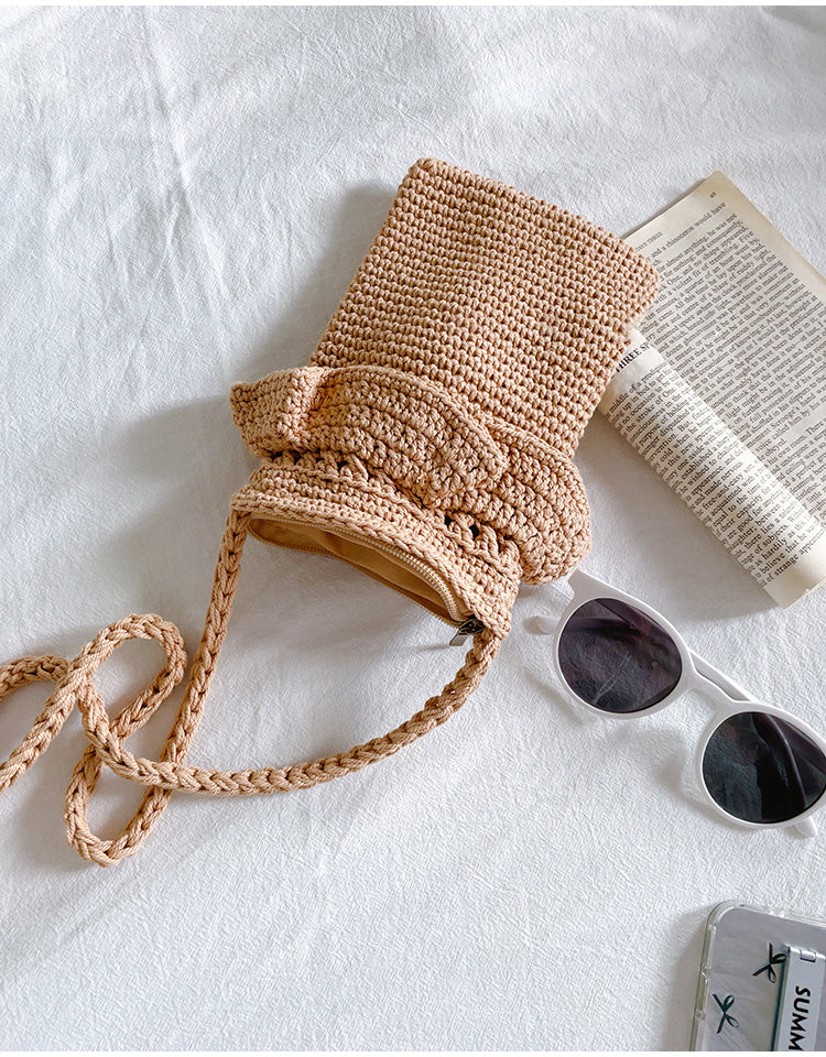 Small Cotton Knitted Crossbody Bag