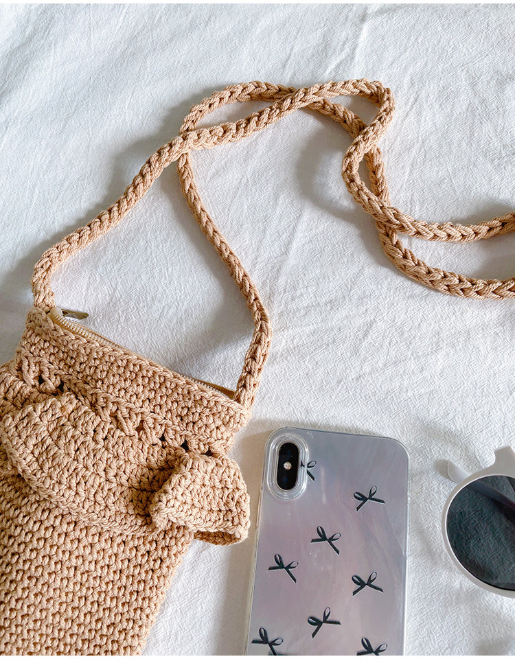 Small Cotton Knitted Crossbody Bag