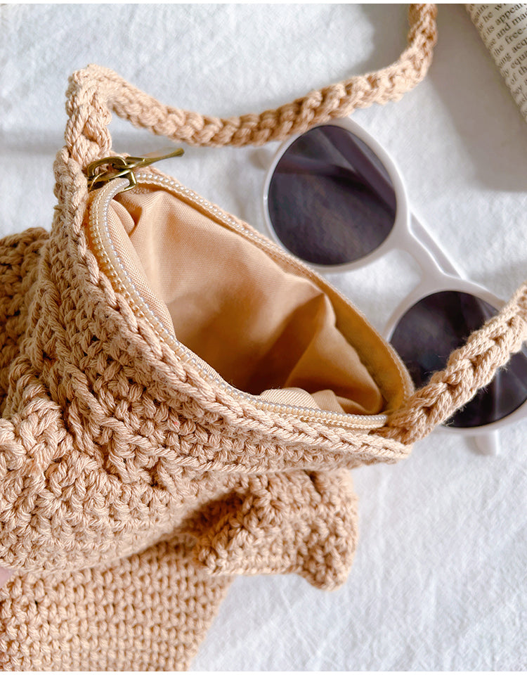 Small Cotton Knitted Crossbody Bag