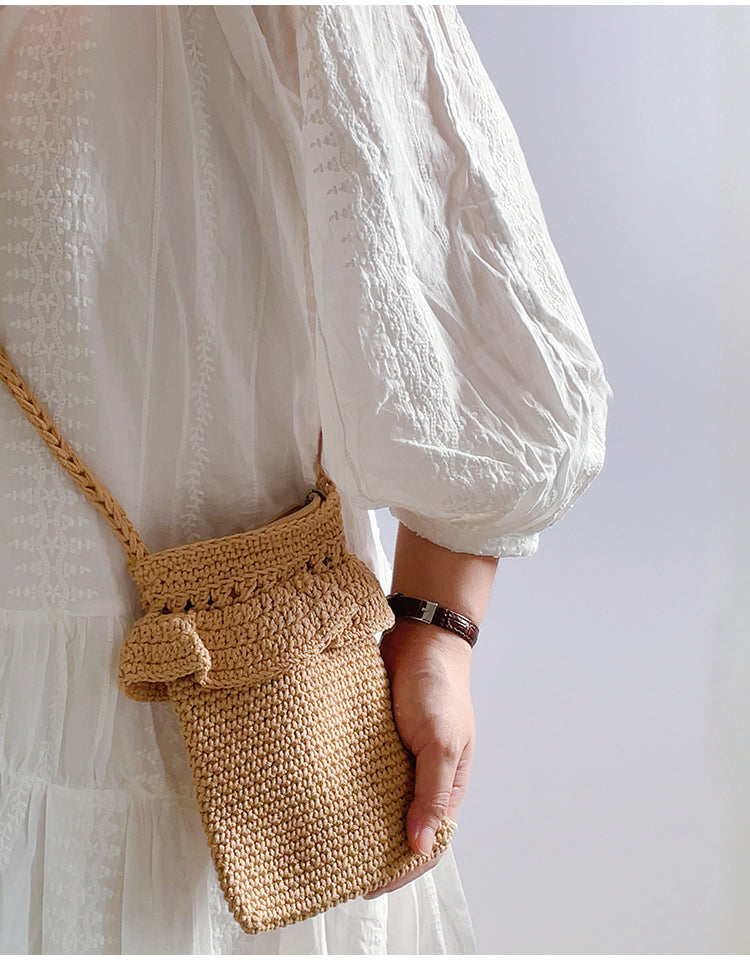 Small Cotton Knitted Crossbody Bag