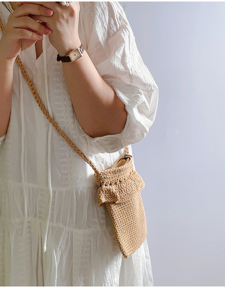 Small Cotton Knitted Crossbody Bag