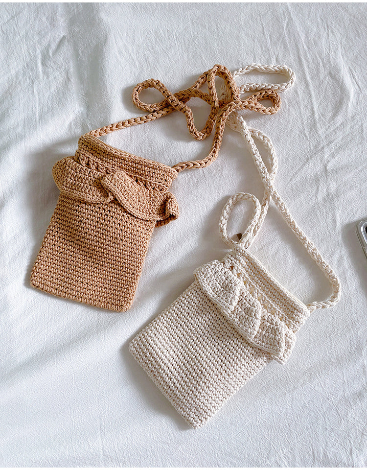 Small Cotton Knitted Crossbody Bag