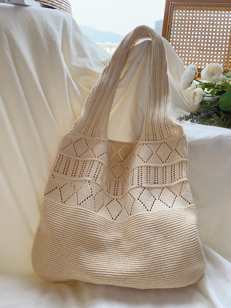 Retro Cotton Knitted Shoulder Bag