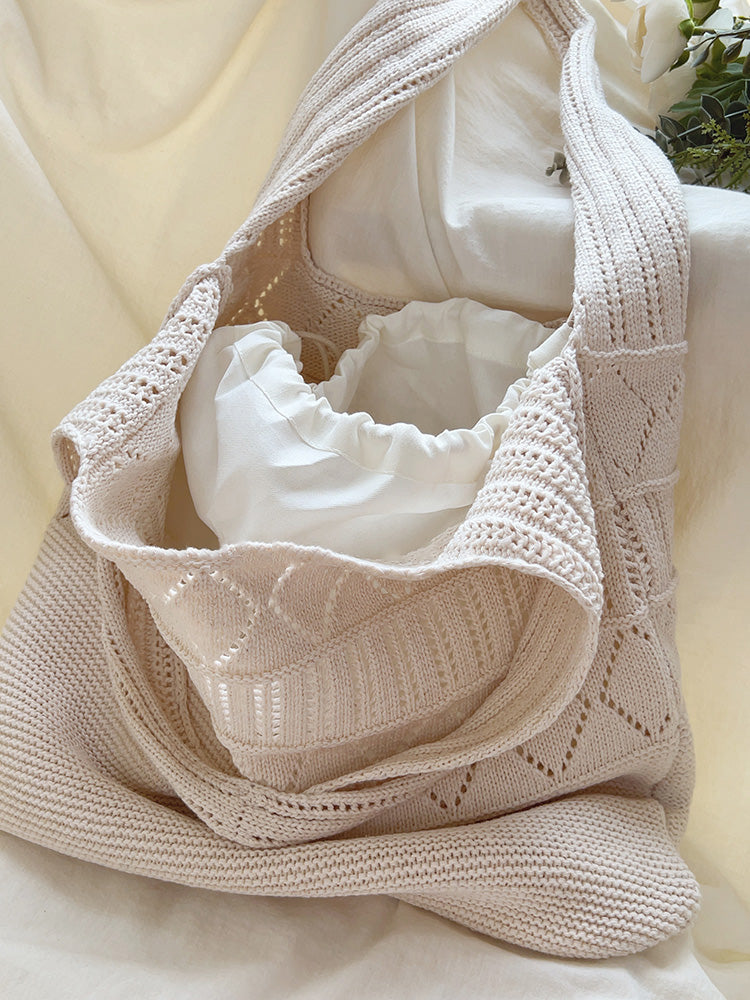 Retro Cotton Knitted Shoulder Bag