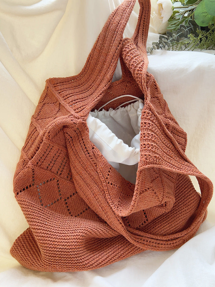 Retro Cotton Knitted Shoulder Bag
