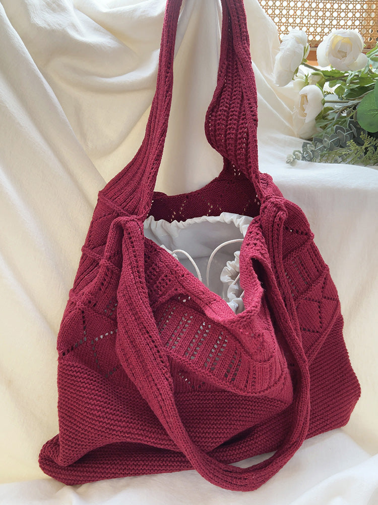 Retro Cotton Knitted Shoulder Bag