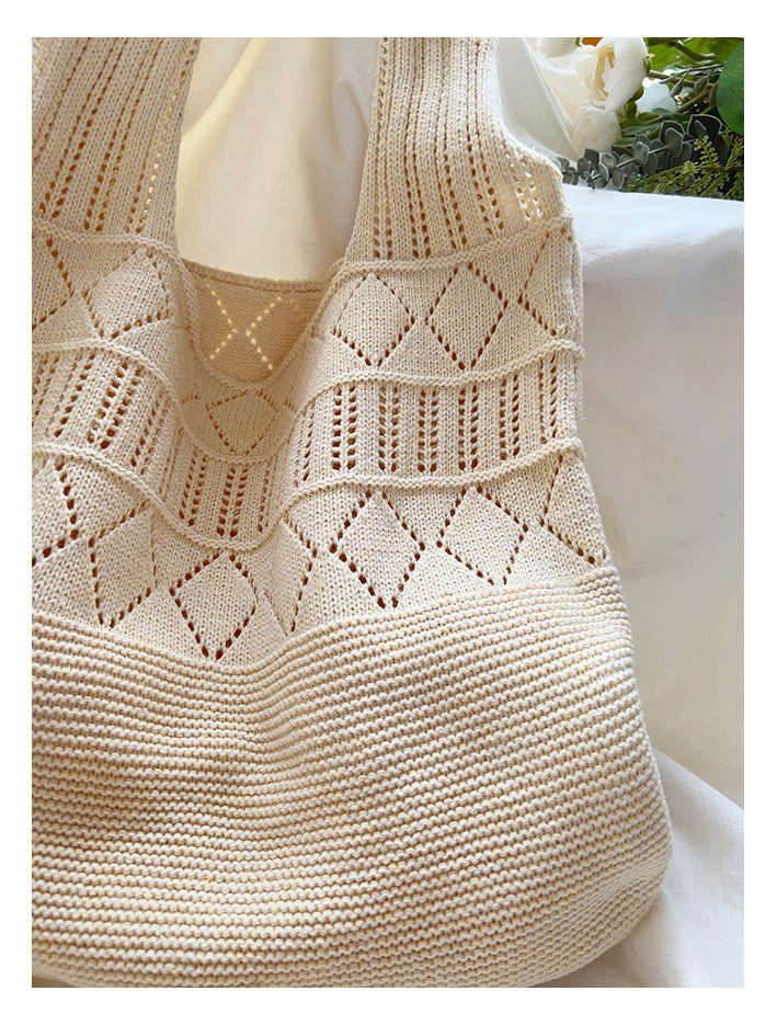 Retro Cotton Knitted Shoulder Bag