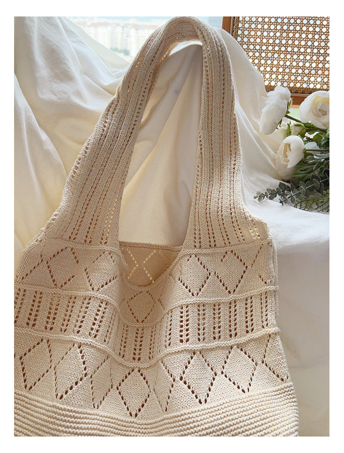 Retro Cotton Knitted Shoulder Bag