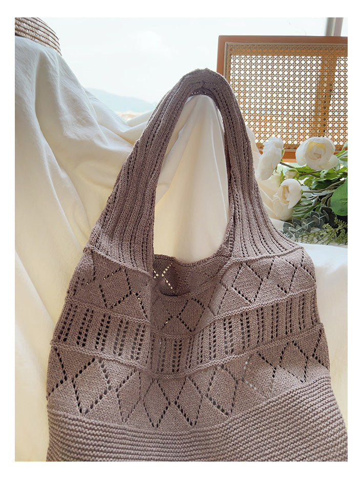 Retro Cotton Knitted Shoulder Bag