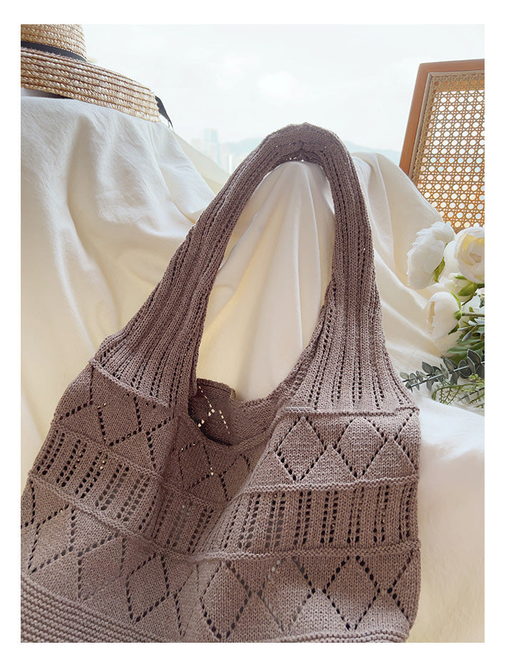 Retro Cotton Knitted Shoulder Bag