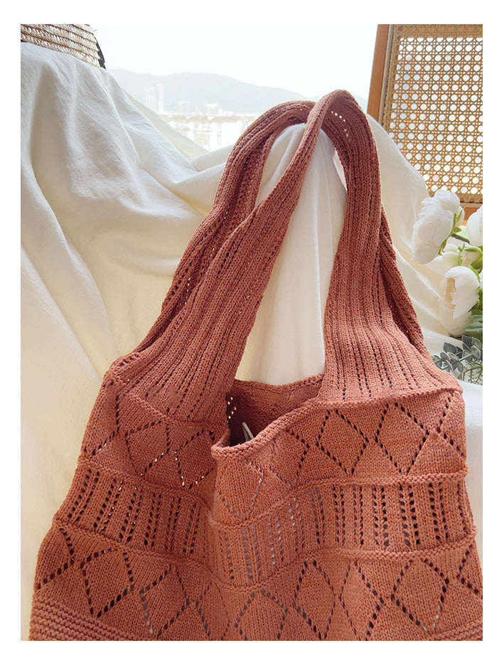 Retro Cotton Knitted Shoulder Bag