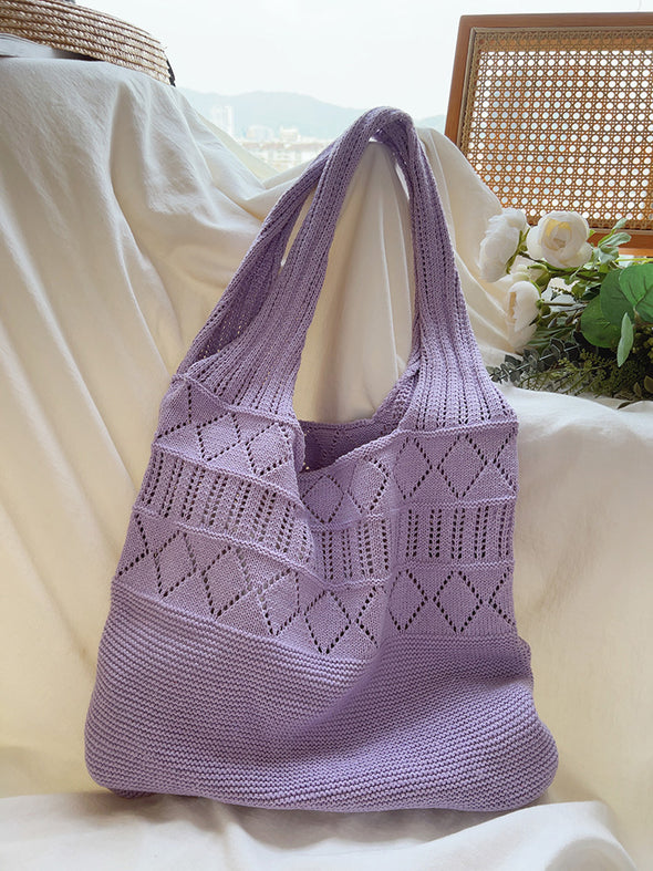 Elena Handbags Retro Cotton Knitted Shoulder Bag