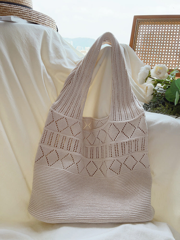 Retro Cotton Knitted Shoulder Bag