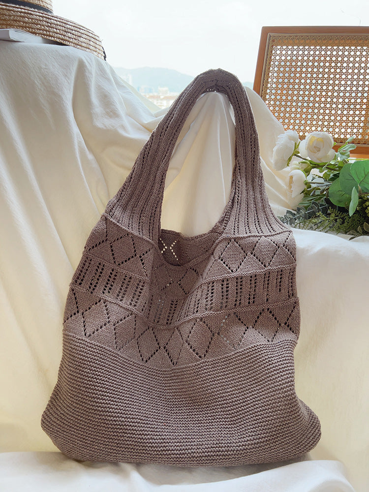 Retro Cotton Knitted Shoulder Bag