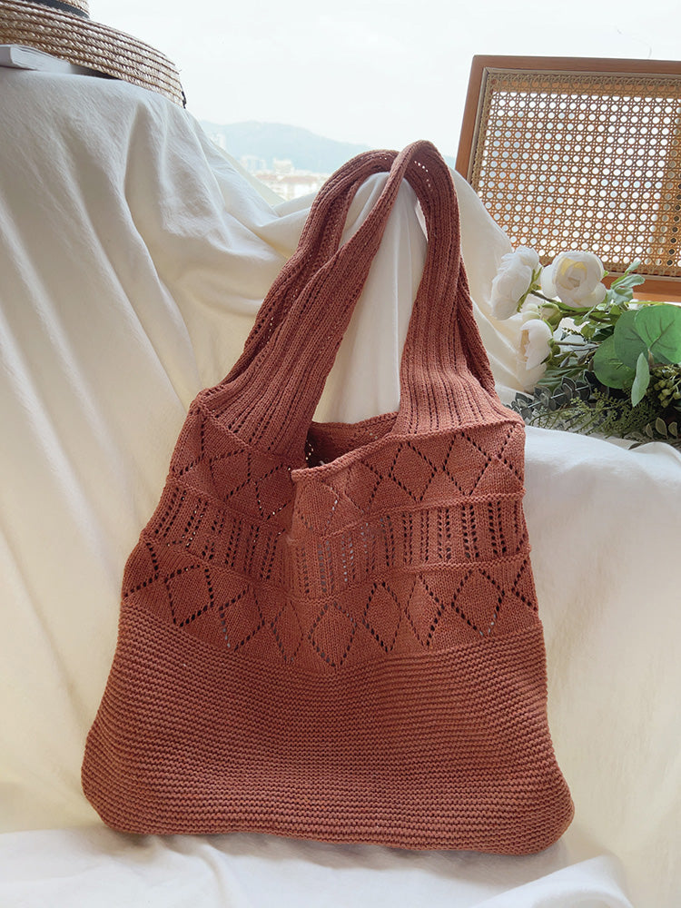 Retro Cotton Knitted Shoulder Bag