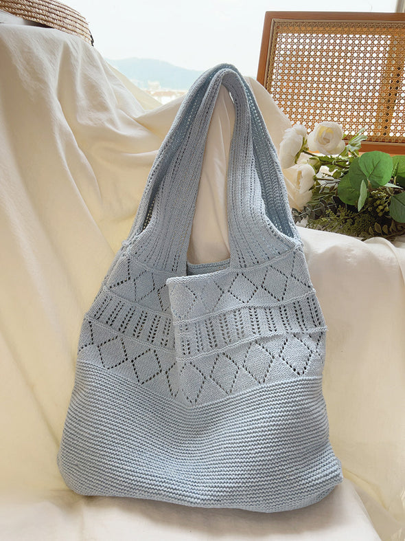 Elena Handbags Retro Cotton Knitted Shoulder Bag