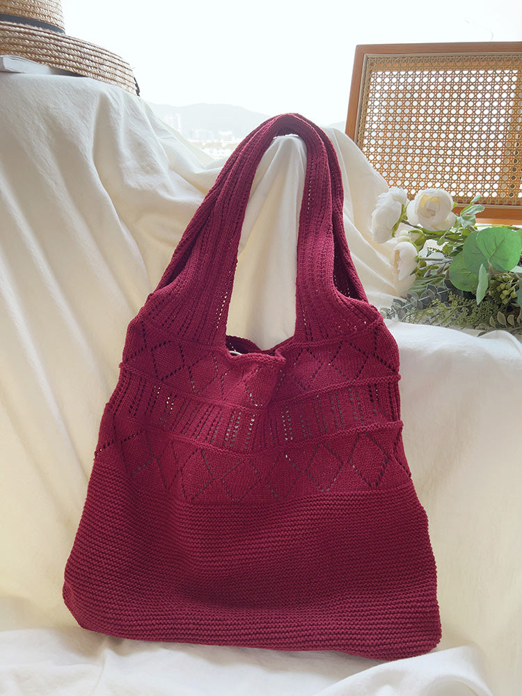 Retro Cotton Knitted Shoulder Bag