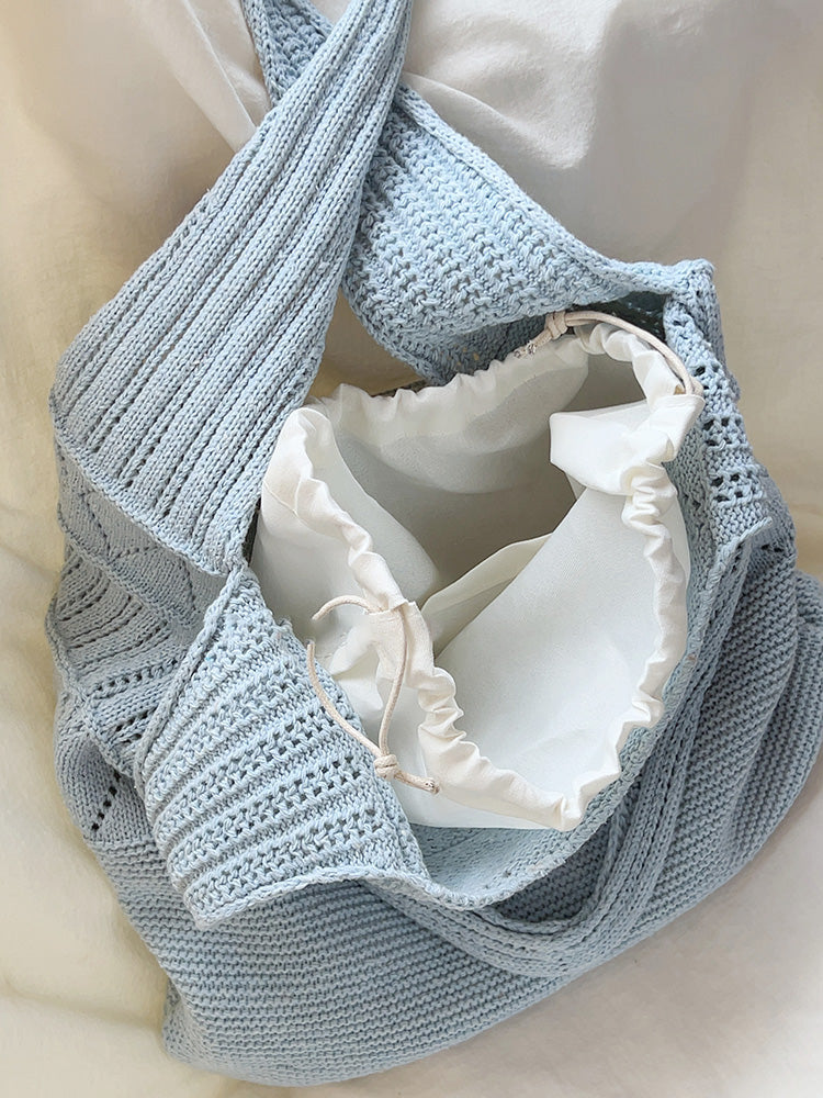 Retro Cotton Knitted Shoulder Bag