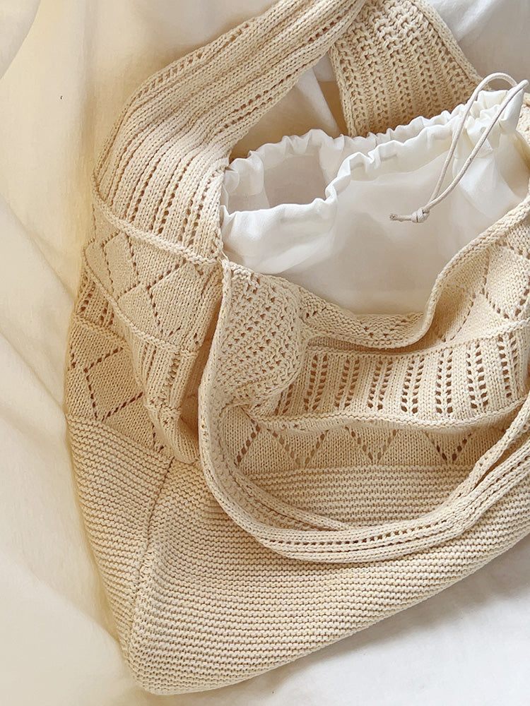 Retro Cotton Knitted Shoulder Bag