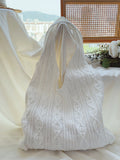 Retro Artsy Twist Cotton Knitted Shoulder Bag