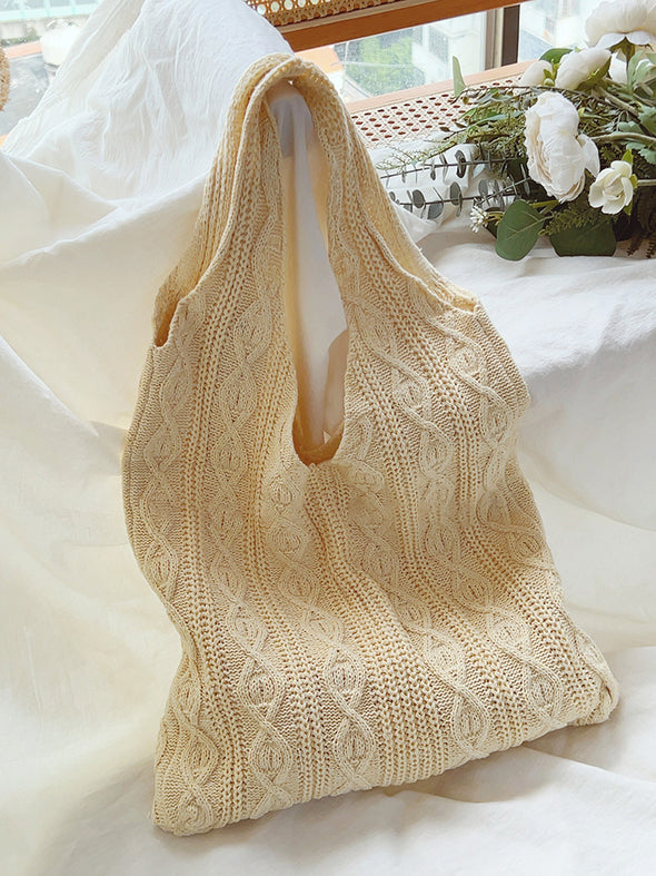 Elena Handbags Retro Artsy Twist Cotton Knitted Shoulder Bag