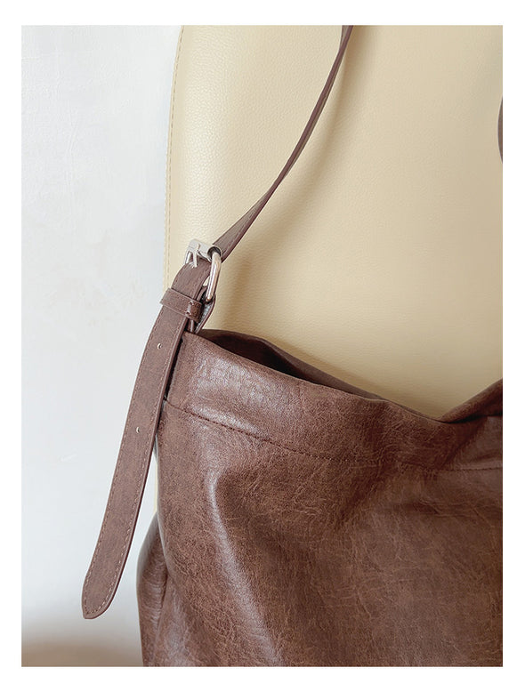 Elena Handbags Retro Bucket Leather Bag