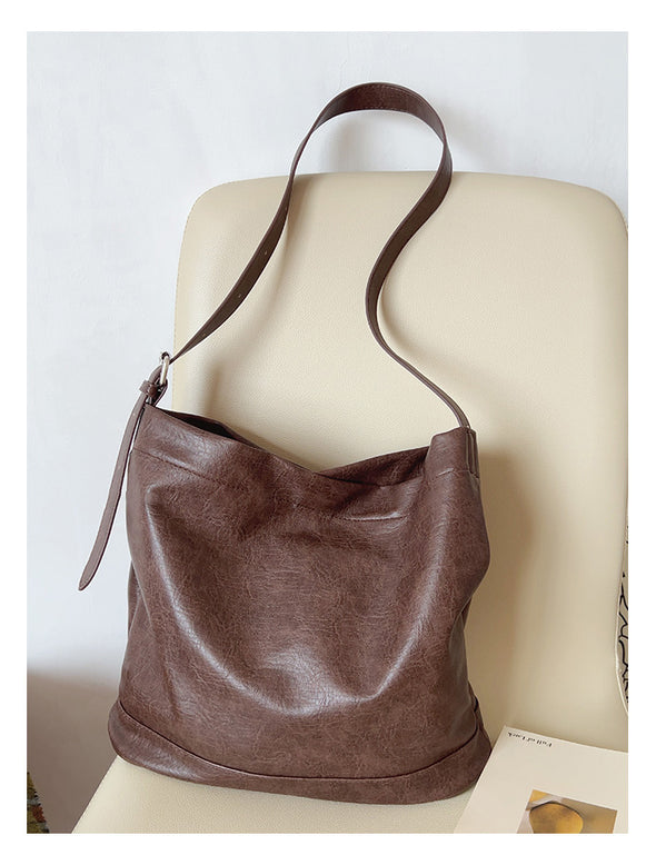 Elena Handbags Retro Bucket Leather Bag