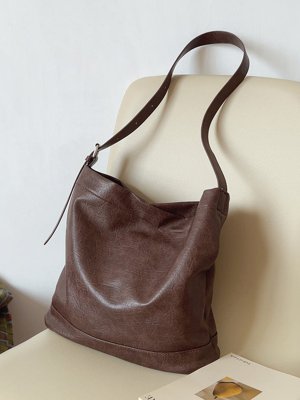 Elena Handbags Retro Bucket Leather Bag