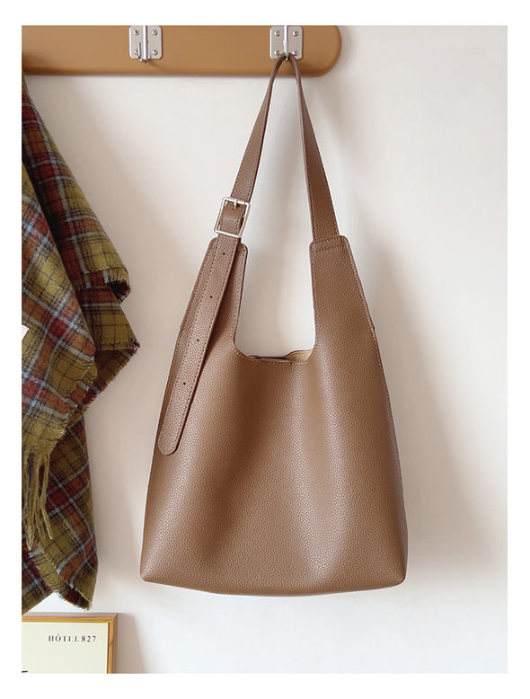 Elena Handbags Simple Leather Tote Bag