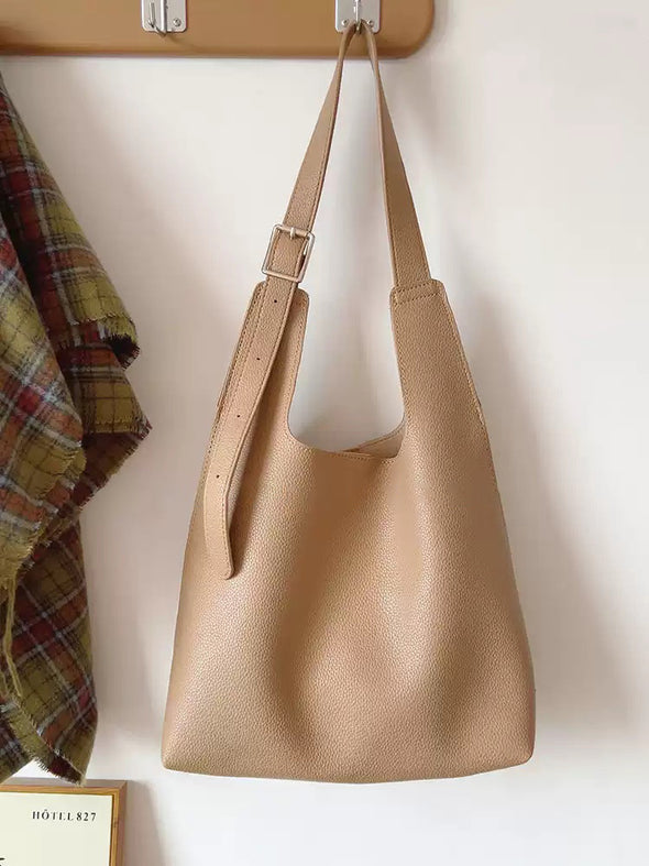 Elena Handbags Simple Leather Tote Bag