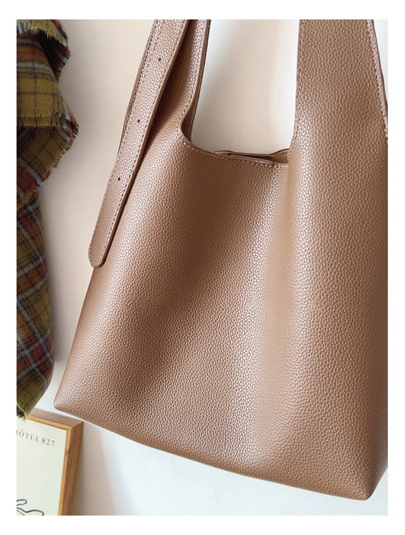 Elena Handbags Simple Leather Tote Bag