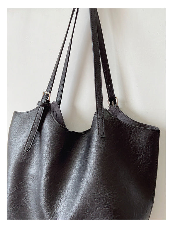 Elena Handbags Simple Leather Tote Bag