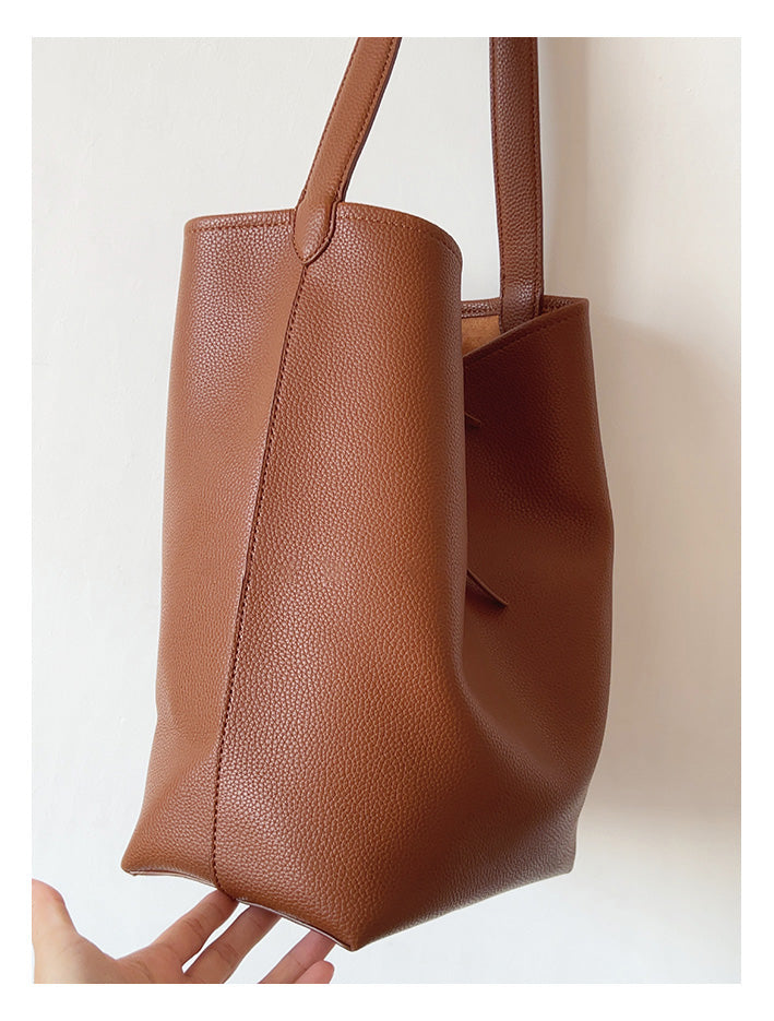 Chic Leather Bucket Bag