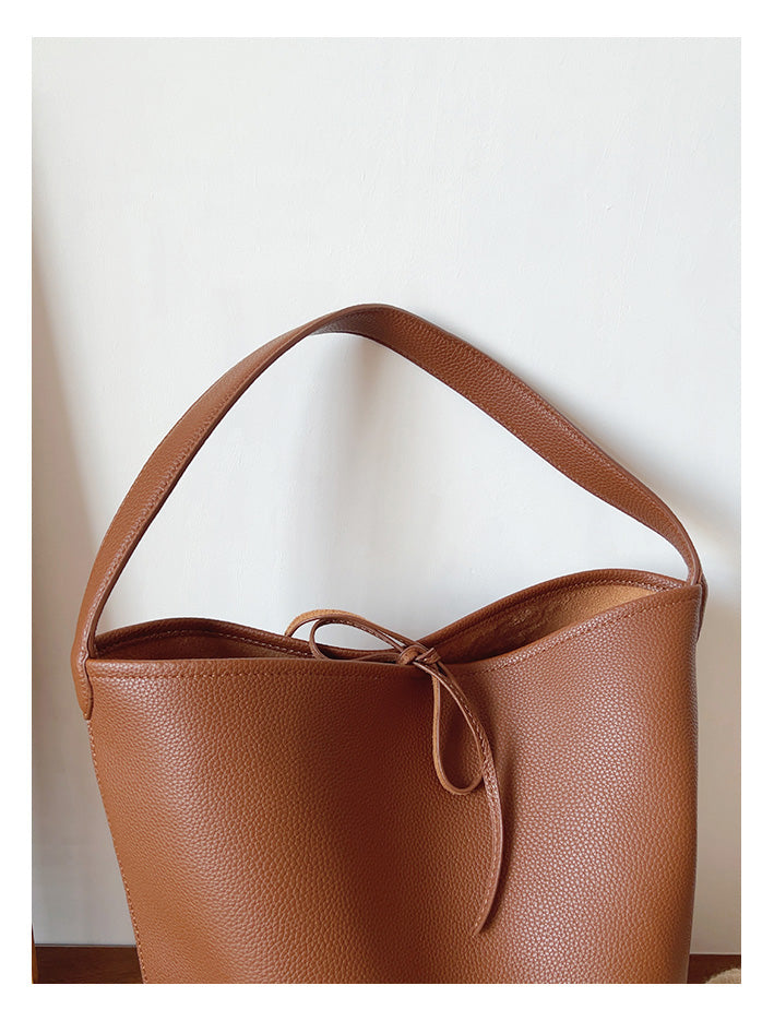 Chic Leather Bucket Bag