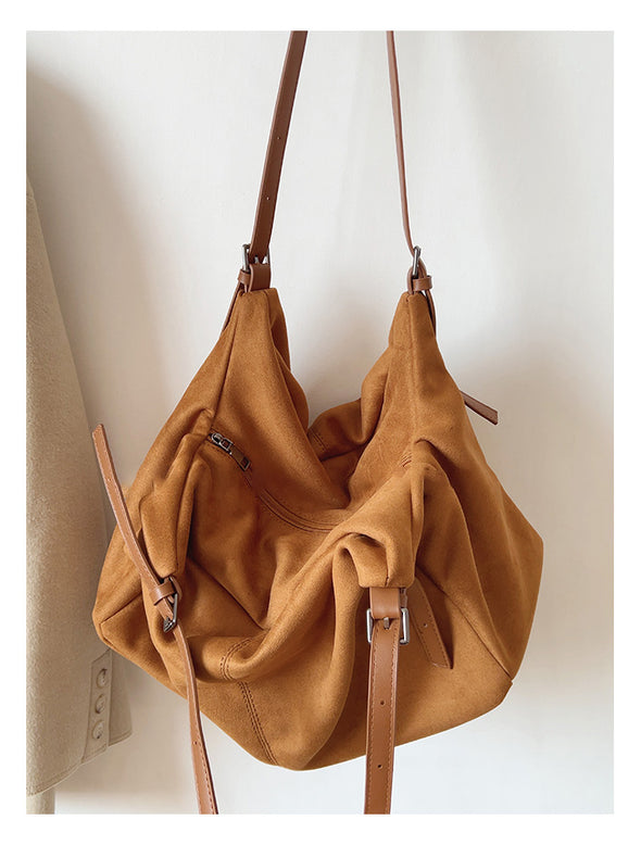 Elena Handbags Soft Suede Shoulder Bag