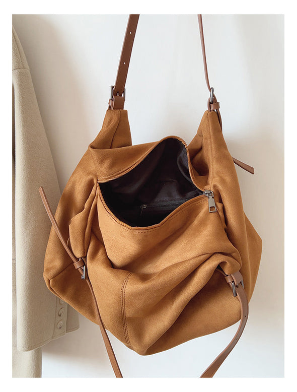 Elena Handbags Soft Suede Shoulder Bag