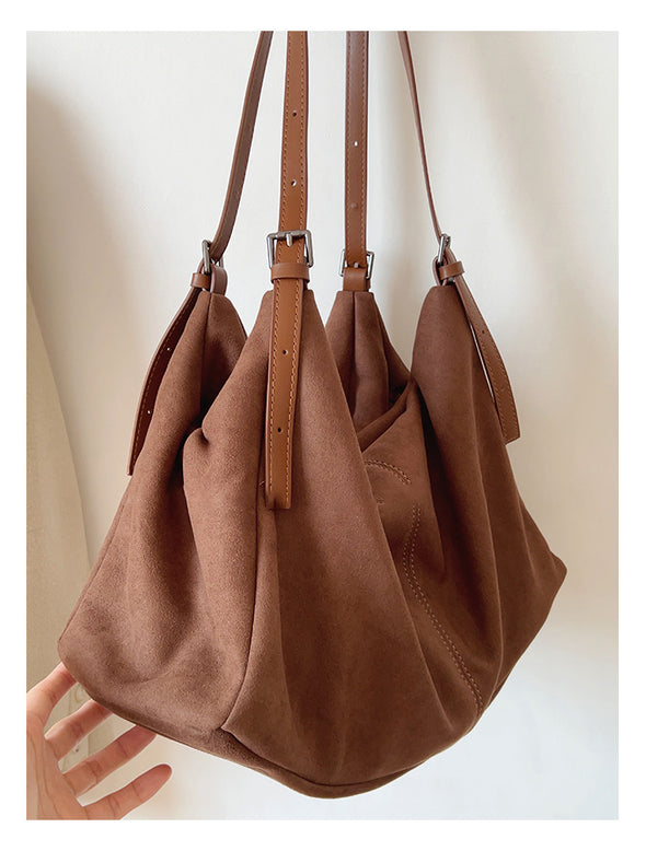 Elena Handbags Soft Suede Shoulder Bag