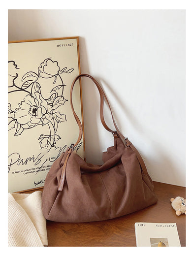 Elena Handbags Soft Suede Shoulder Bag