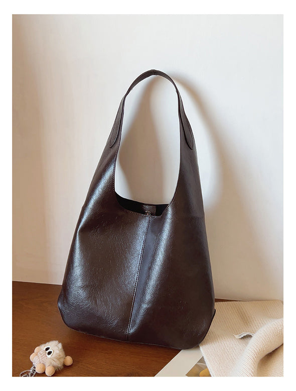 Elena Handbags Simple Leather Tote Bag