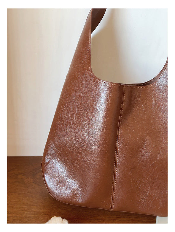 Elena Handbags Simple Leather Tote Bag