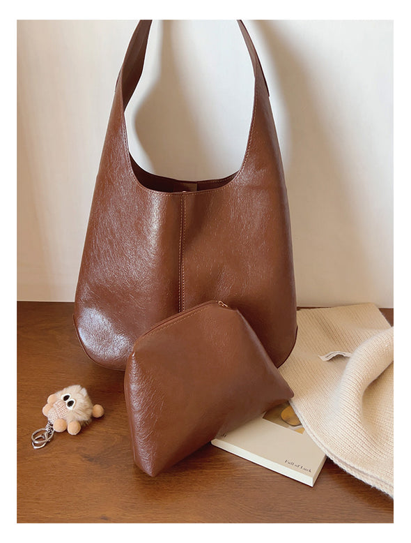 Elena Handbags Simple Leather Tote Bag