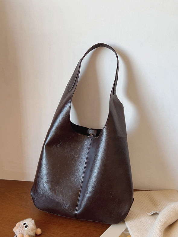 Elena Handbags Simple Leather Tote Bag