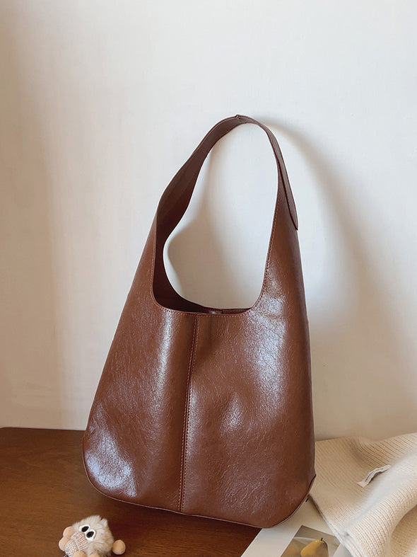 Elena Handbags Simple Leather Tote Bag