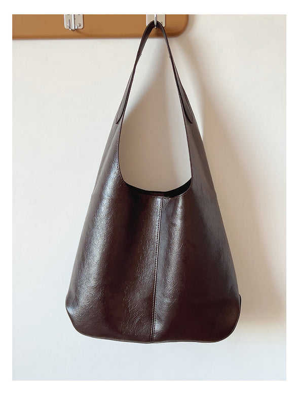 Elena Handbags Simple Leather Tote Bag