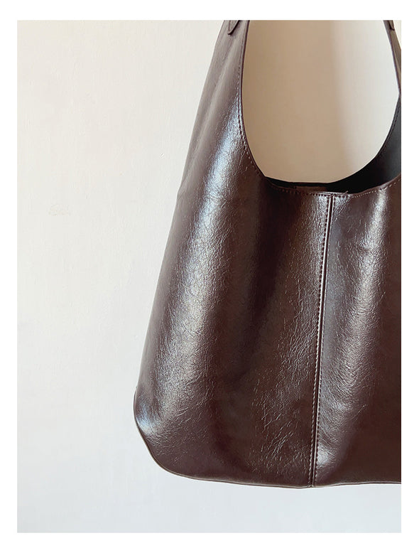 Elena Handbags Simple Leather Tote Bag