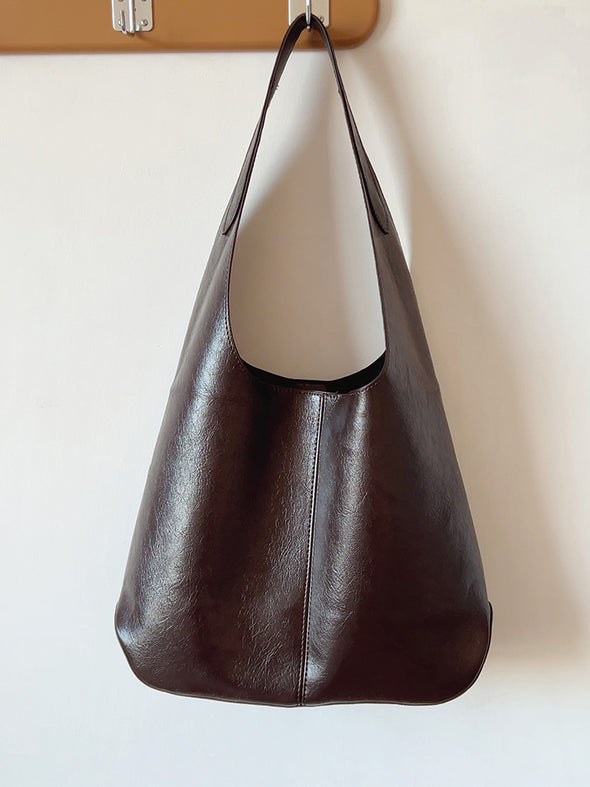 Elena Handbags Simple Leather Tote Bag